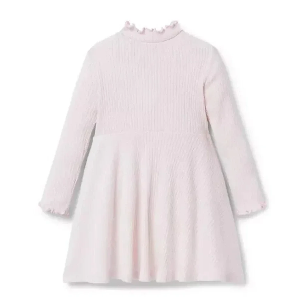 Janie and Jack Ribbed Ruffle‎ Trim Dress Girls Size 3
